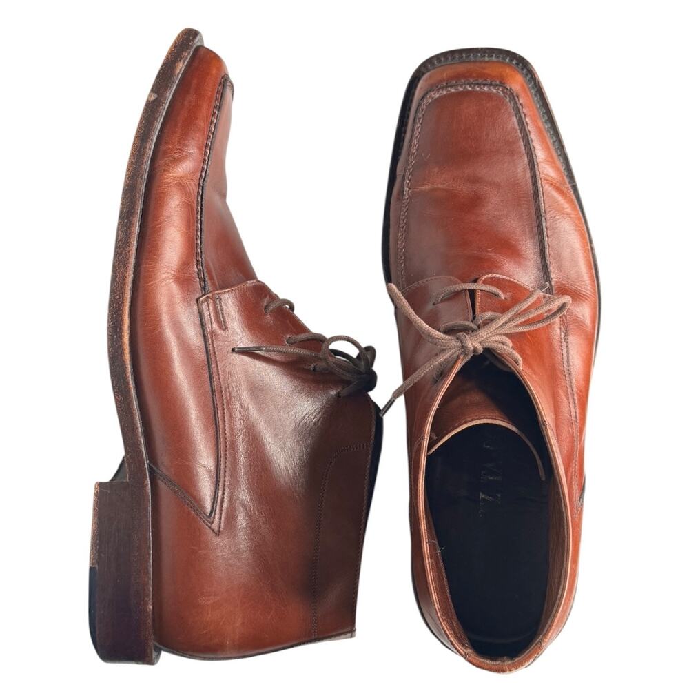 Vintage Lopez Taibo Leather Chukka Boots Brown Mens 8.5 Moc Toe